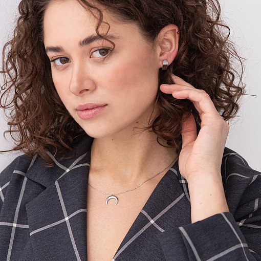 Серьги "Риск" в белом золоте с06994 4