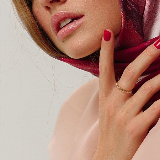 Каблучка з кульками в жовтому золоті к06319 6