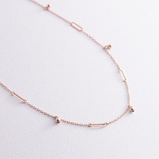 Кольє з кульками в червоному золоті кол02377 3