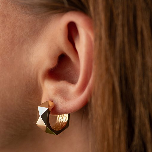 Серьги - кольца "Anna-Lisa" в желтом золоте с09009 4