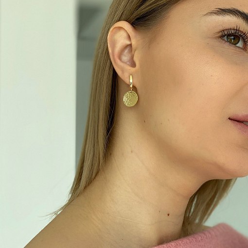 Серьги "Солнечные зайчики" в желтом золоте с06734 5