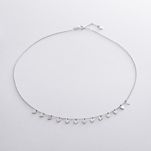 Золотое колье с сердечками кол01396