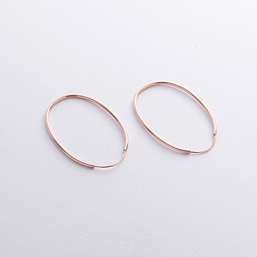 Овальные серьги в красном золоте с08858 2