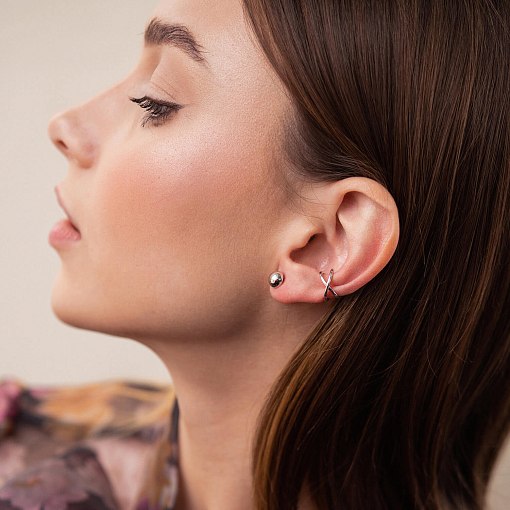 Серьга - каффа из белого золота с06379 11