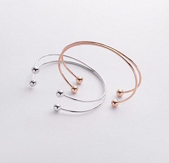 Жесткий браслет "Шарики" (красное золото) б05566 №3