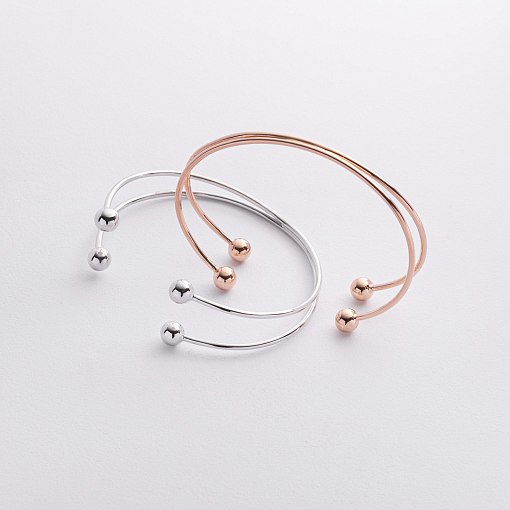 Жесткий браслет "Шарики" (красное золото) б05566 3