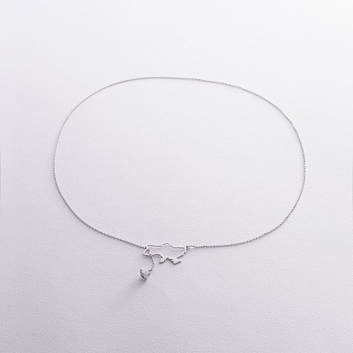 Золотое колье - галстук "Карта Украины" (куб. цирконий Swarovski в форме сердца) ?4050б 6