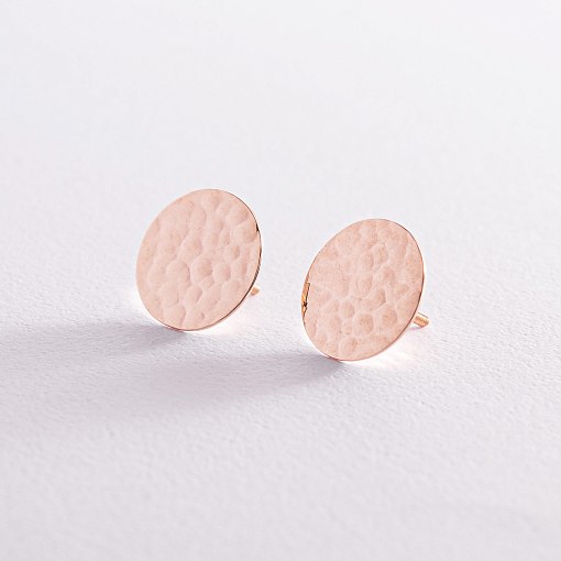 Серьги - пусеты "Теона" в красном золоте с07799 5