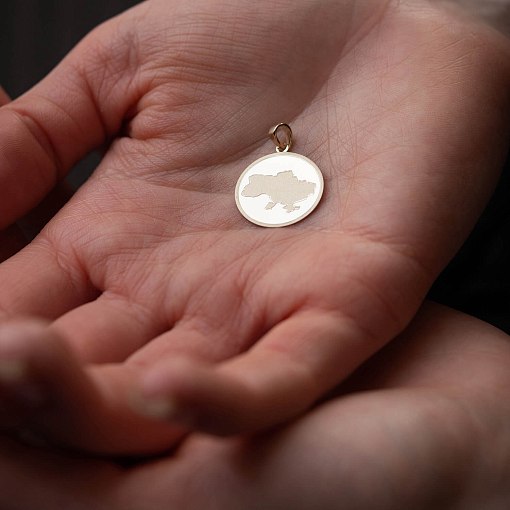 Кулон "Карта Украины" в желтом золоте п03775 3