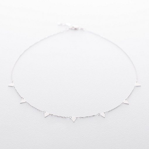 Колье Лучи солнца в белом золоте кол01456