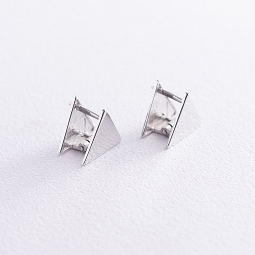 Серьги "Треугольники" (белое золото) с07013 2