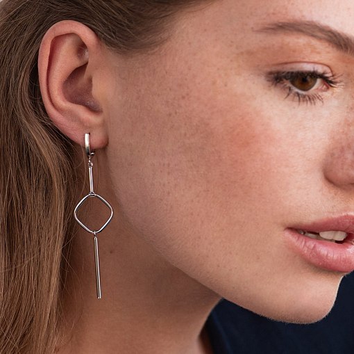 Серьги "Мелисса" в белом золоте с07480