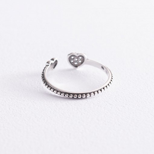 Серебряное кольцо "Сердечко" с фианитами 3886 4
