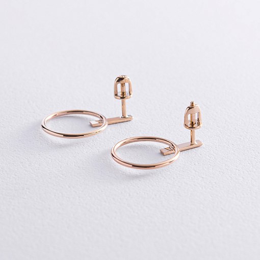 Золотые серьги - пусеты "Уверенность" с07913 4