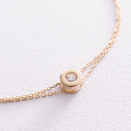 Браслет у жовтому золоті з фіанітом б04237 3