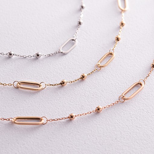 Колье - цепочка "Шарики" в красном золоте кол02224 5