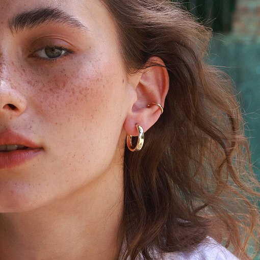 Серьга - каффа в желтом золоте с07920 5