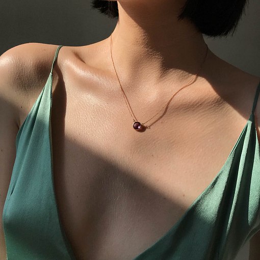 Кольє з аметистом в червоному золоті кол01180 5