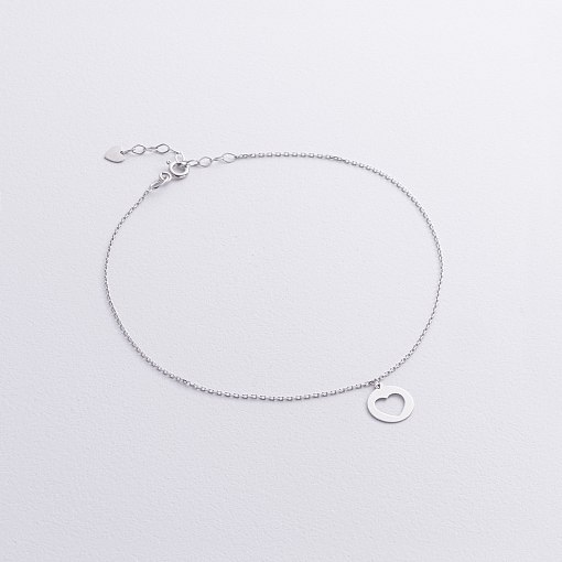 Золотой браслет "Сердечко" на ногу б05502