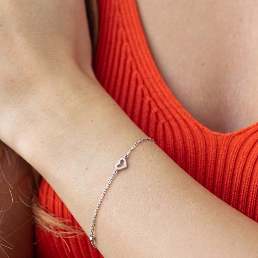 Золотой браслет "Сердечко" с бриллиантами 538431121 2