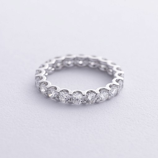 Каблучка з доріжкою діамантів (біле золото) 222001121 3