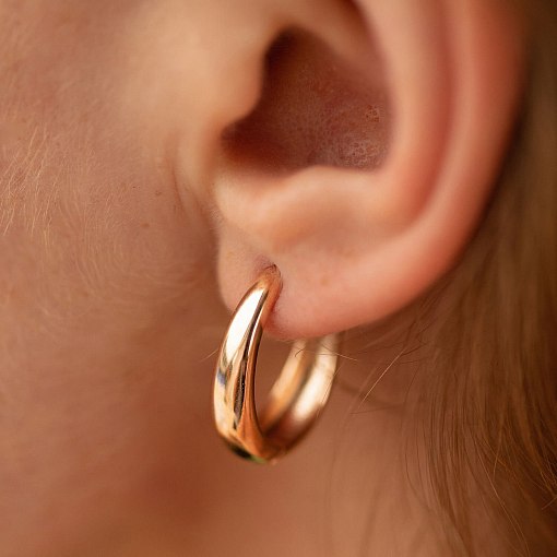 Серьги "Овальные" в красном золоте с08506 2