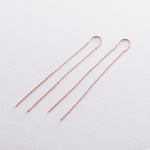 Серьги - протяжки в красном золоте с06700 2