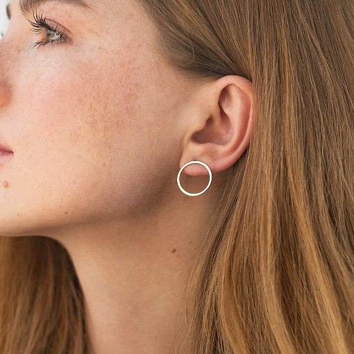 Серьги - джекеты "Greys" в желтом золоте (фианиты) с09069 5