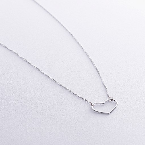 Колье "Сердечко" в белом золоте кол02472 3