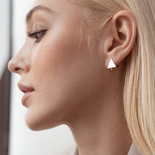 Серьги "Треугольники" (красное золото) с07737 6