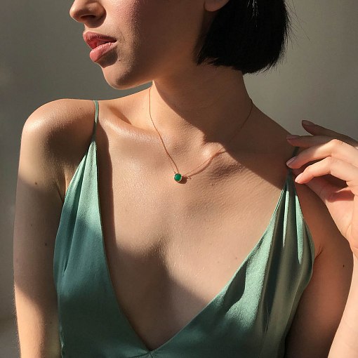 Кольє з оніксом в червоному золоті кол01416