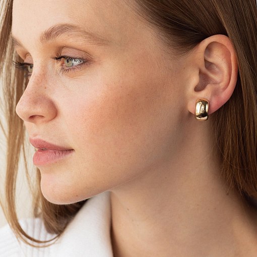 Серьги - кольца в желтом золоте с07061 7