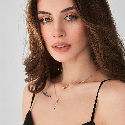 Колье с шариком в красном золоте (возможна гравировка) кол01718 7