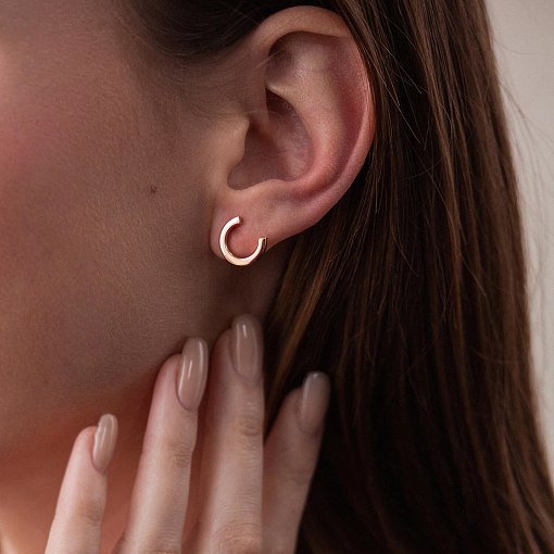 Серьги - пусеты "Мэрилин" в красном золоте с08176 6