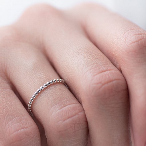 Кольцо "Шарики" в белом золоте к06630 4