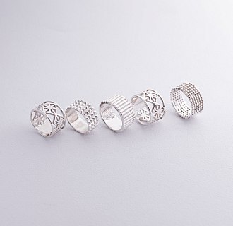 Широкое серебряное кольцо "Дженна" 112694 №5