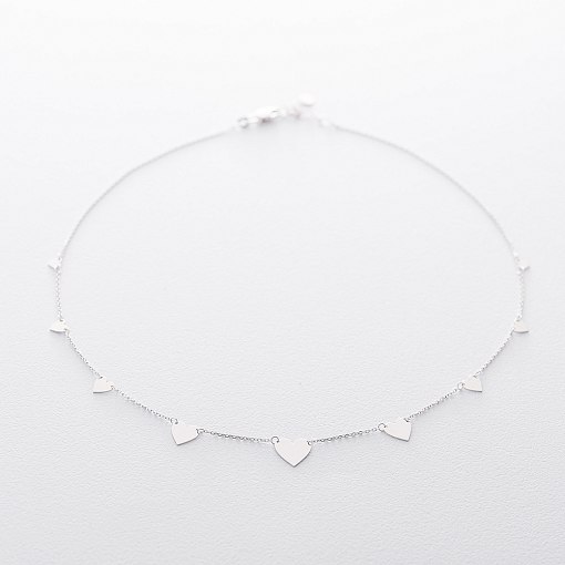 Кольє Багатогранна любов в білому золоті кол01451