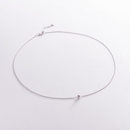 Колье "Шарик" в белом золоте (4 мм) кол02136