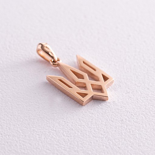 Подвеска "Герб Украины - Тризуб" в красном золоте п03722 4