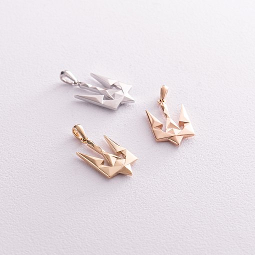 Кулон "Герб Украины - Тризуб" в красном золоте п03716 7