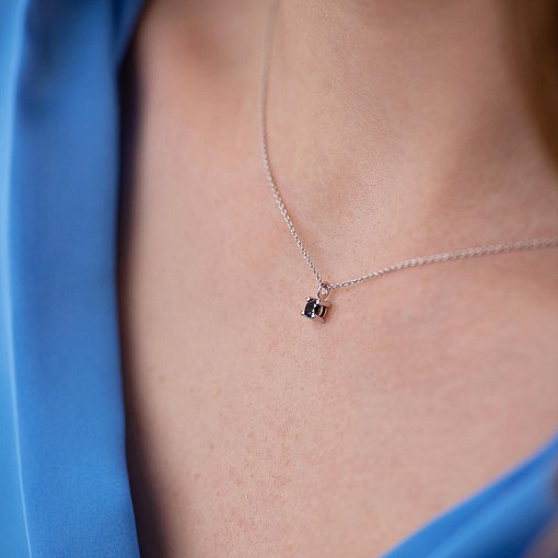 Золоте кольє з чорним діамантом колб0099y 2