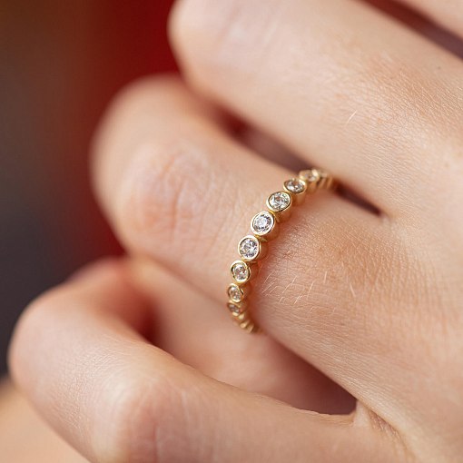 Золота каблучка з фіанітами к05713 4