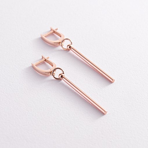 Серьги "Идеал" в красном золоте с08077