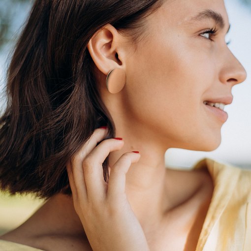 Серьги "Большие кометы" в красном золоте с06466 5