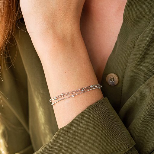 Браслет "Шарики" в белом золоте б05131 4