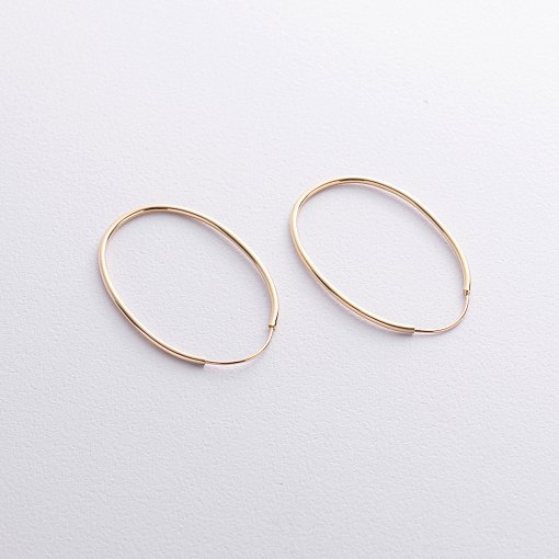 Овальные серьги в желтом золоте с08859 2