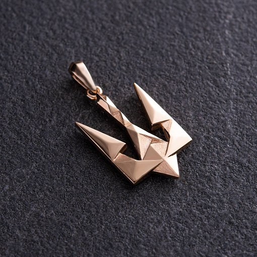 Кулон "Герб Украины - Тризуб" в красном золоте п03716 9