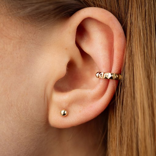 Серьги - пусеты "Шарики" в желтом золоте (0.4 см) с07322 11