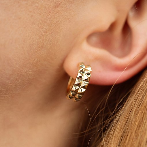 Серьги - кольца "Monica" в желтом золоте с08853 4