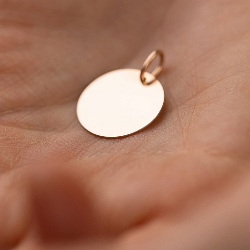 Кулон для гравировки в красном золоте Буква (17 мм) п03611б 4